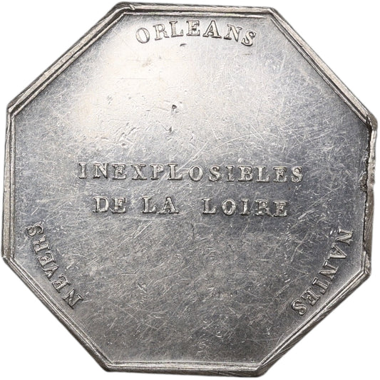 Jeton Argent Inexplosibles de la Loire 1838 13.04 gr  30.5 mm