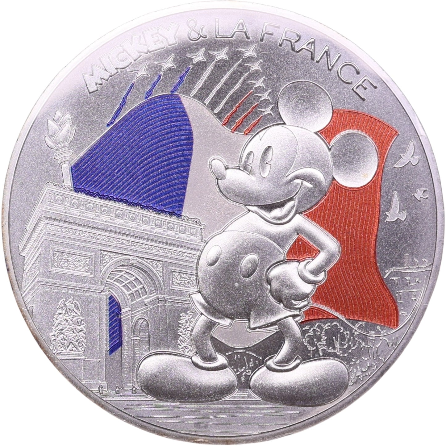 Monnaie de Paris 50 Euros Colorisée 2018 Mickey & la France Champs Élysées Argent 41 gr