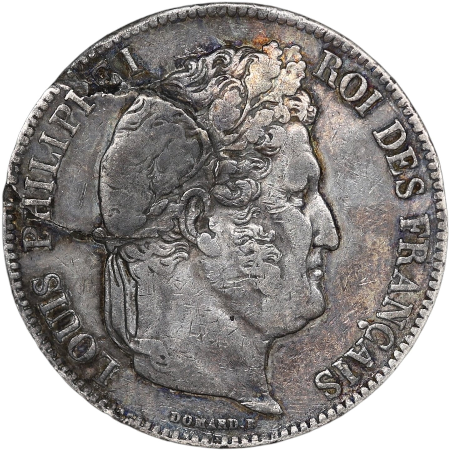 Louis-Philippe Ier (1830-1848) 5 francs argent 1835 D Lyon Fautée défaut de flan 24.78 gr