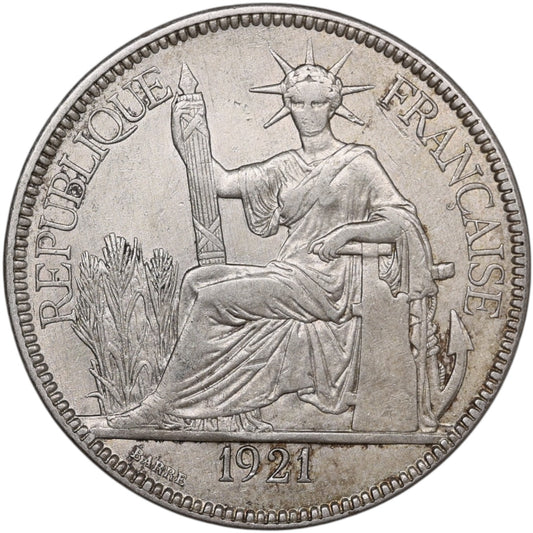 Indochine Française - Piastre de commerce - Argent - 1921 - 26.95 gr