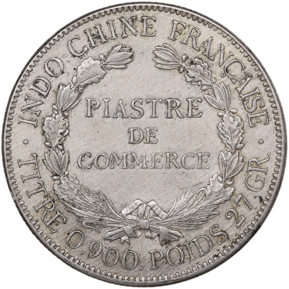 French Indochina Piastre de Commerce 1921 Silver 26,93 gr