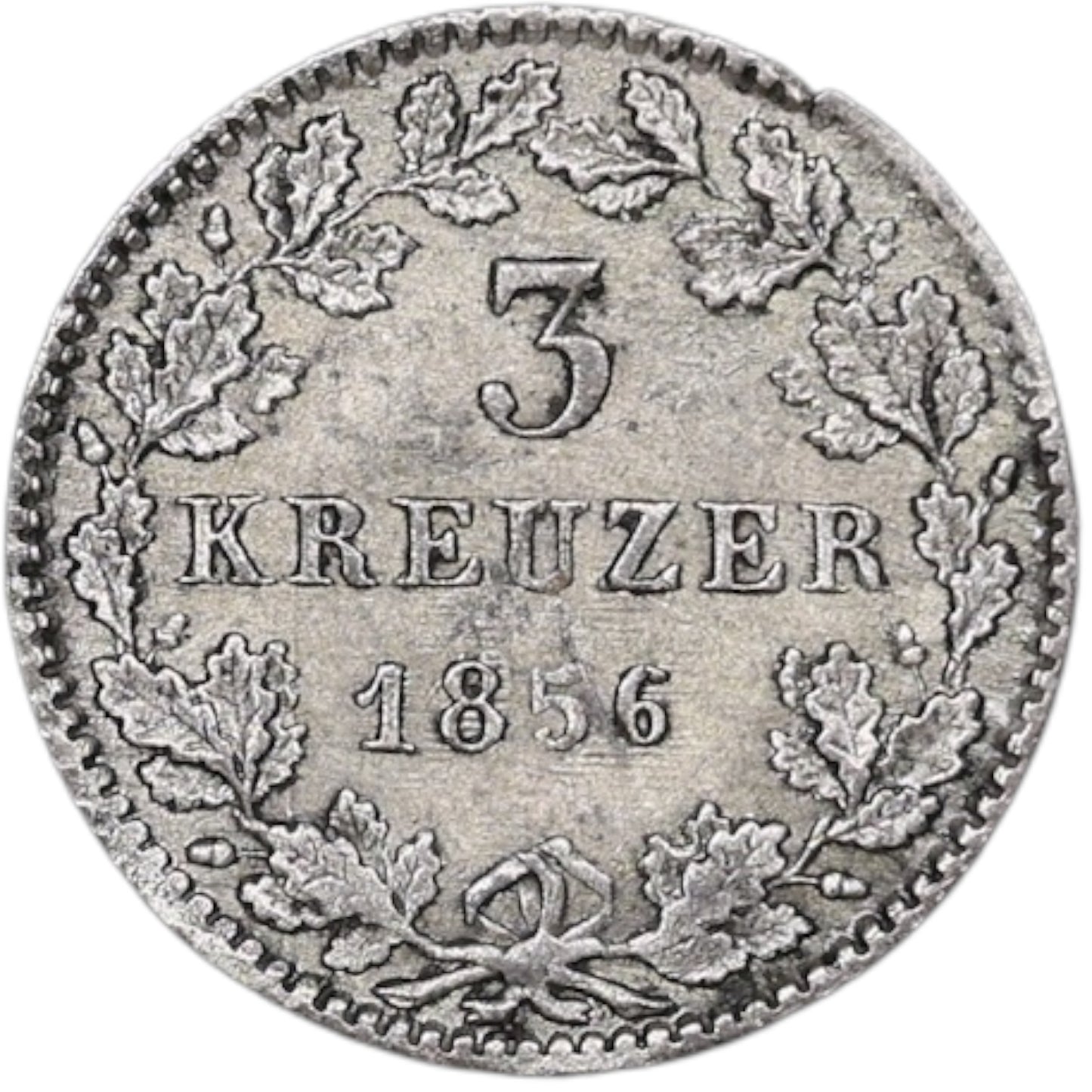 Allemagne 3 Kreuzer 1856 Hesse Darmstadt 1.24 gr
