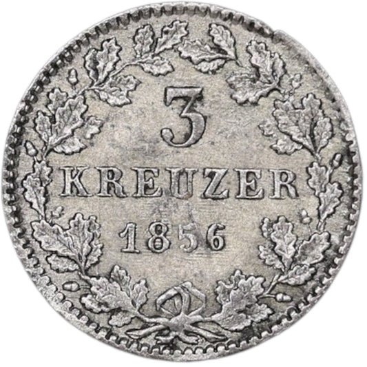Alemania 3 Kreuzer 1856 Hesse Darmstadt 1,24 gr