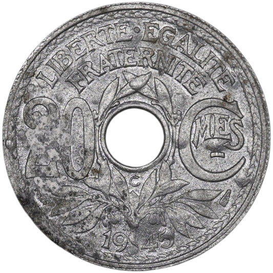 20 céntimos 1945 C CastelAlforfón zinc 3,62 gr