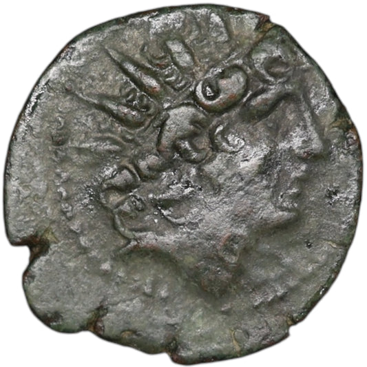 Syria Kingdom Seleucid Cleopatrous Théa and Antiochus VIII Copper Unit Reverse ISIS 5.16 gr 19 mm