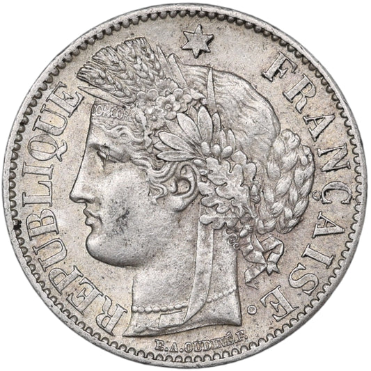 Cérès 2 Francs 1887 Argent 9.98 gr
