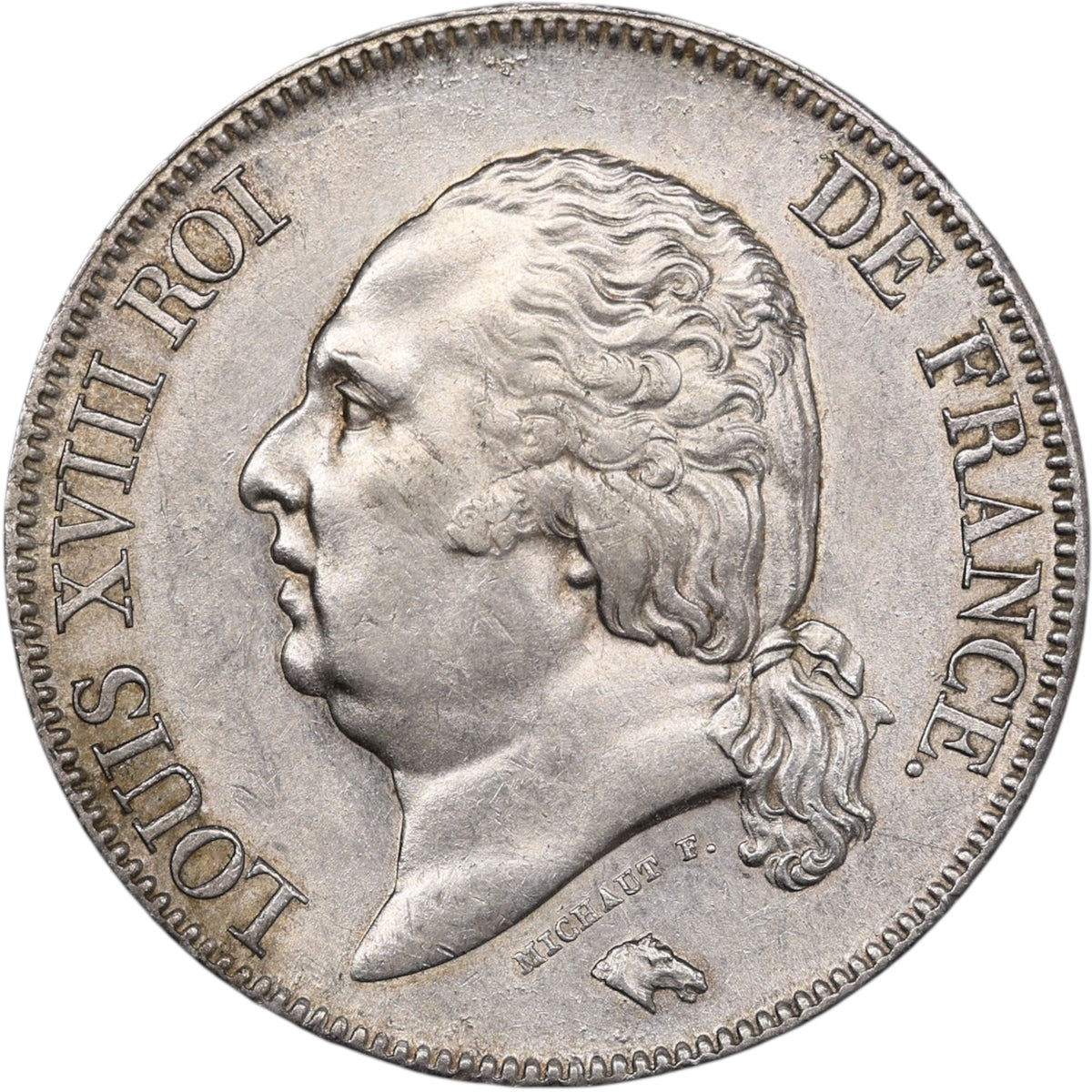 Louis XVIII (1815-1824) 5 Francs 1824 K Bordeaux Argent 24.94 gr