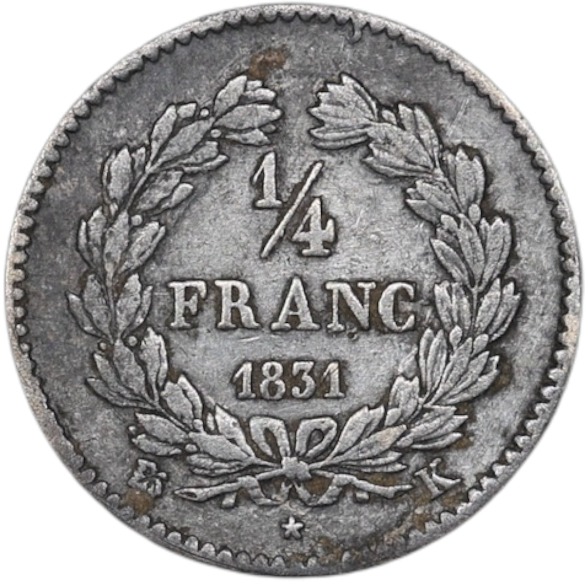 Louis-Philippe Ier (1830-1848) 1/4 de franc 1831 K Bordeaux Argent 1.22 gr