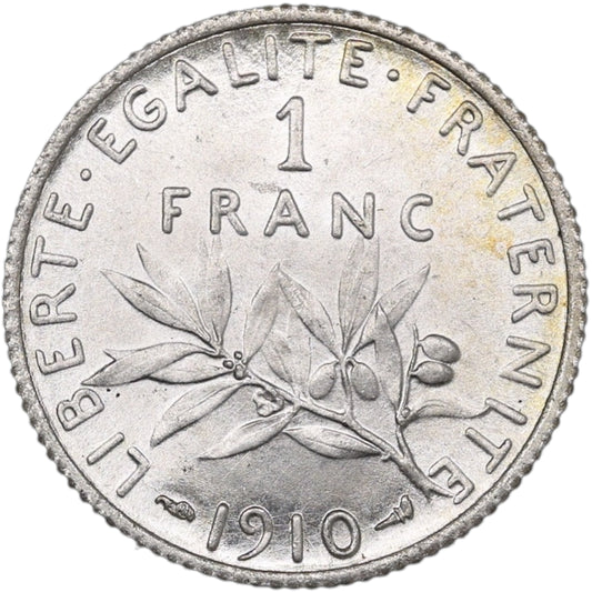 Semeuse 1 Franc 1910 Argent 4.99 gr