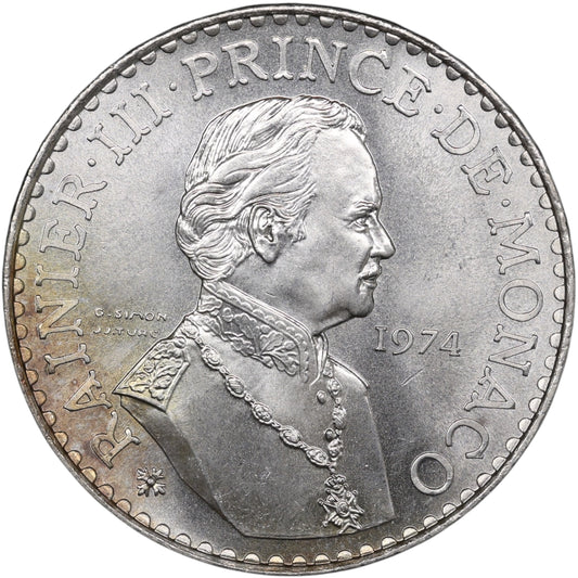 Monaco Rainier III 50 Francs 1974 Argent 30.03 gr Brillant de frappe