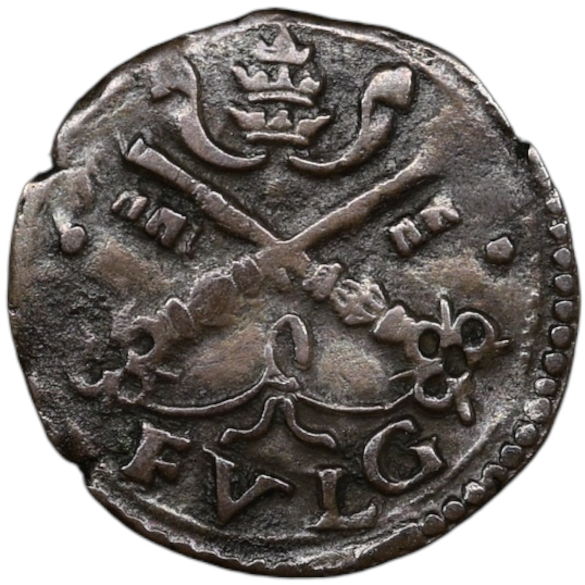 Vatican États pontificaux Leon X (1513-1521) Quattrino Foligno 0.78 gr