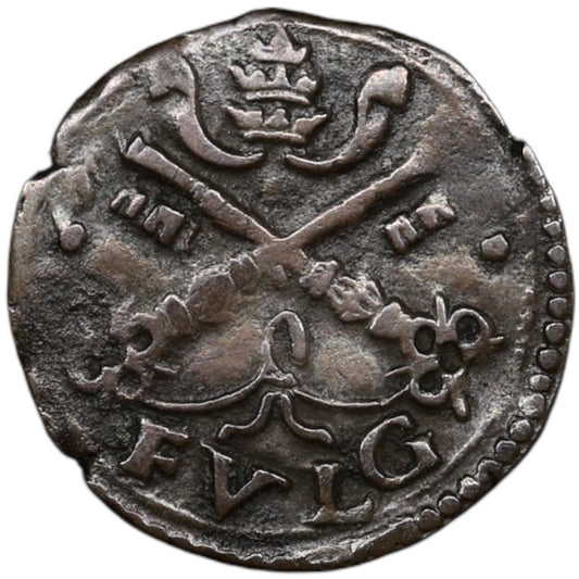 Vatican États pontificaux Leon X (1513-1521) Quattrino Foligno 0.78 gr
