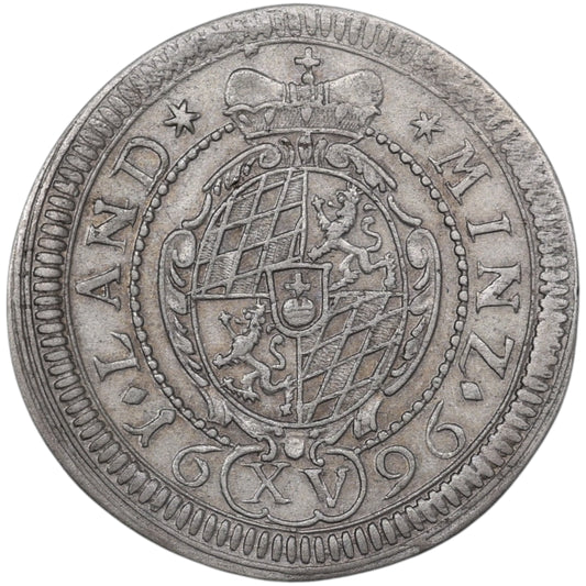 Allemagne Bavière Maximilien II Emmanuel (1679-1726) 15 Kreuzer 1696 Billon 5.62 gr
