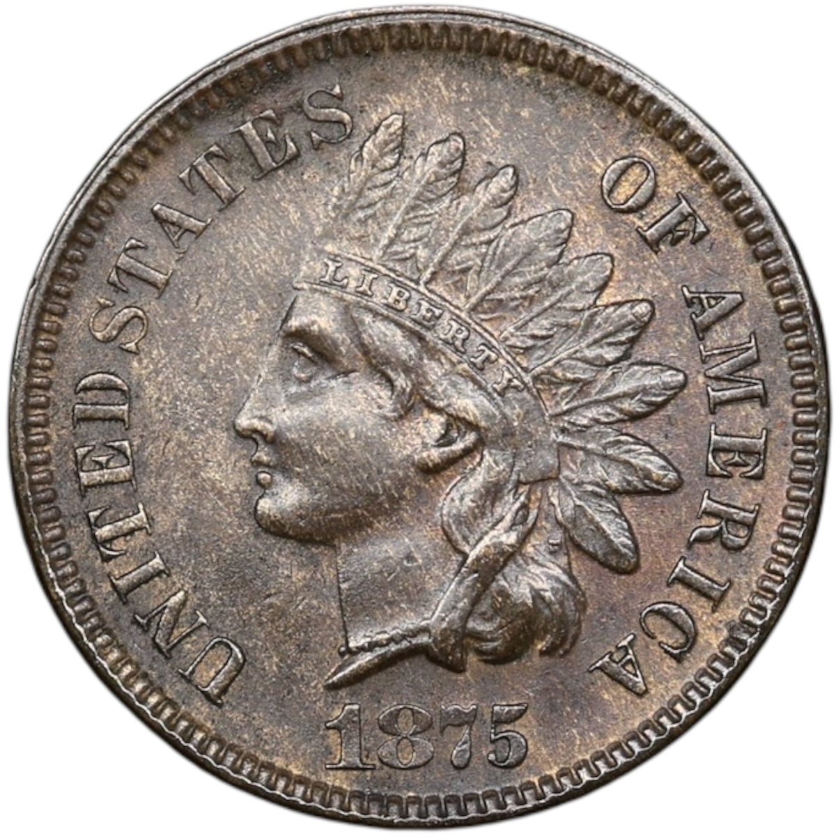 États-Unis USA One Cent Indian Head 1875 3.10 gr
