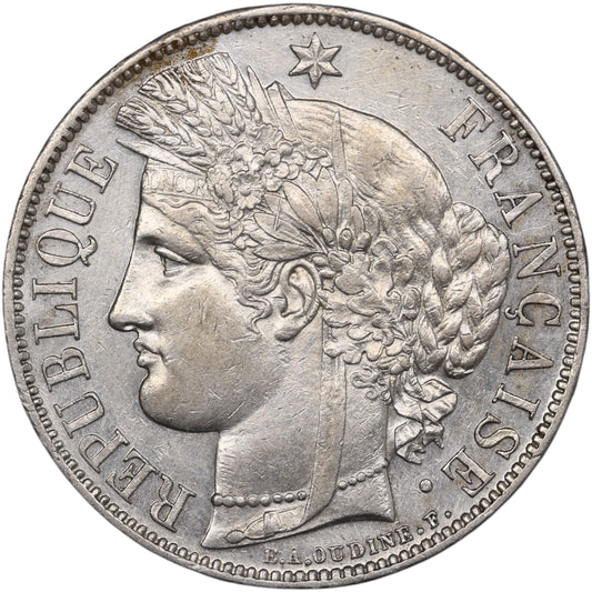 Cérès avec légende 5 Francs 1870 A Paris Argent 25.00 gr