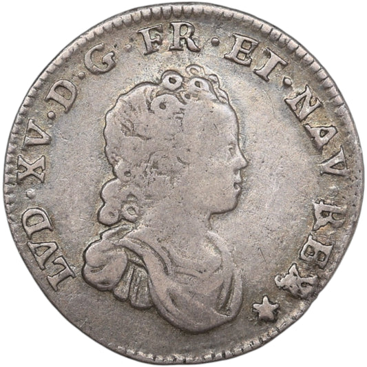 Louis XV (1715-1774) Dixième d'écu Vertugadin 1718 BB Strasbourg Argent 2.98 gr