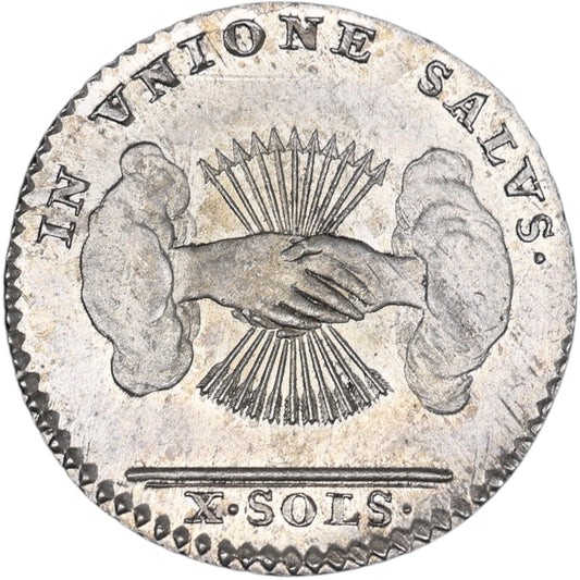 Pays-Bas Autrichiens Insurrection États Belges unis 10 Sols (10 stuiver) 1790 Argent 4.69 gr