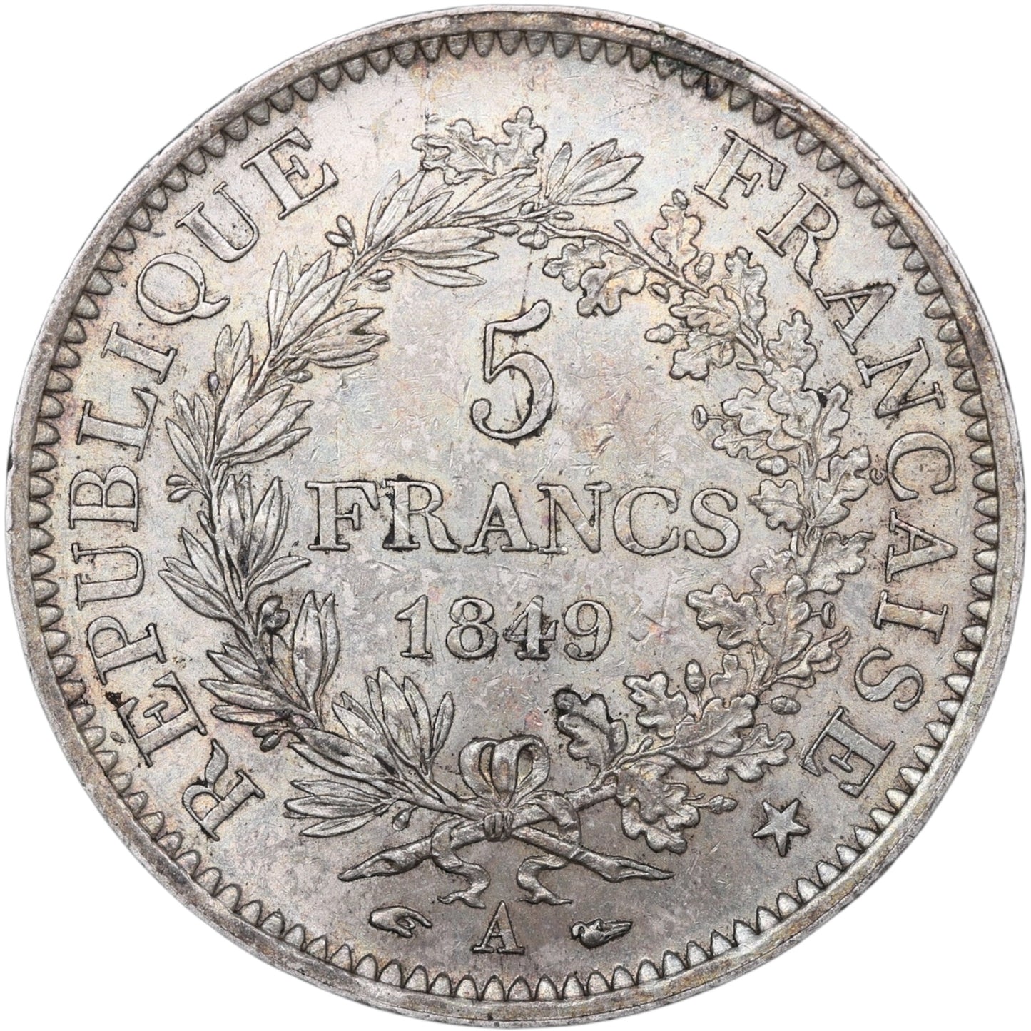 Seconde République 5 Francs 1849 A Paris Hercule Argent 24.97 gr