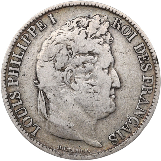 Louis-Philippe (1830-1848) 5 Francs Argent 1831 W Lille Domard 1er type Tranche en relief 24.76 gr