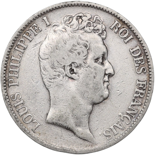 Louis-Philippe (1830-1848) 5 Francs Argent 1831 K Bordeaux Tiolier Tranche en creux 24.64 gr
