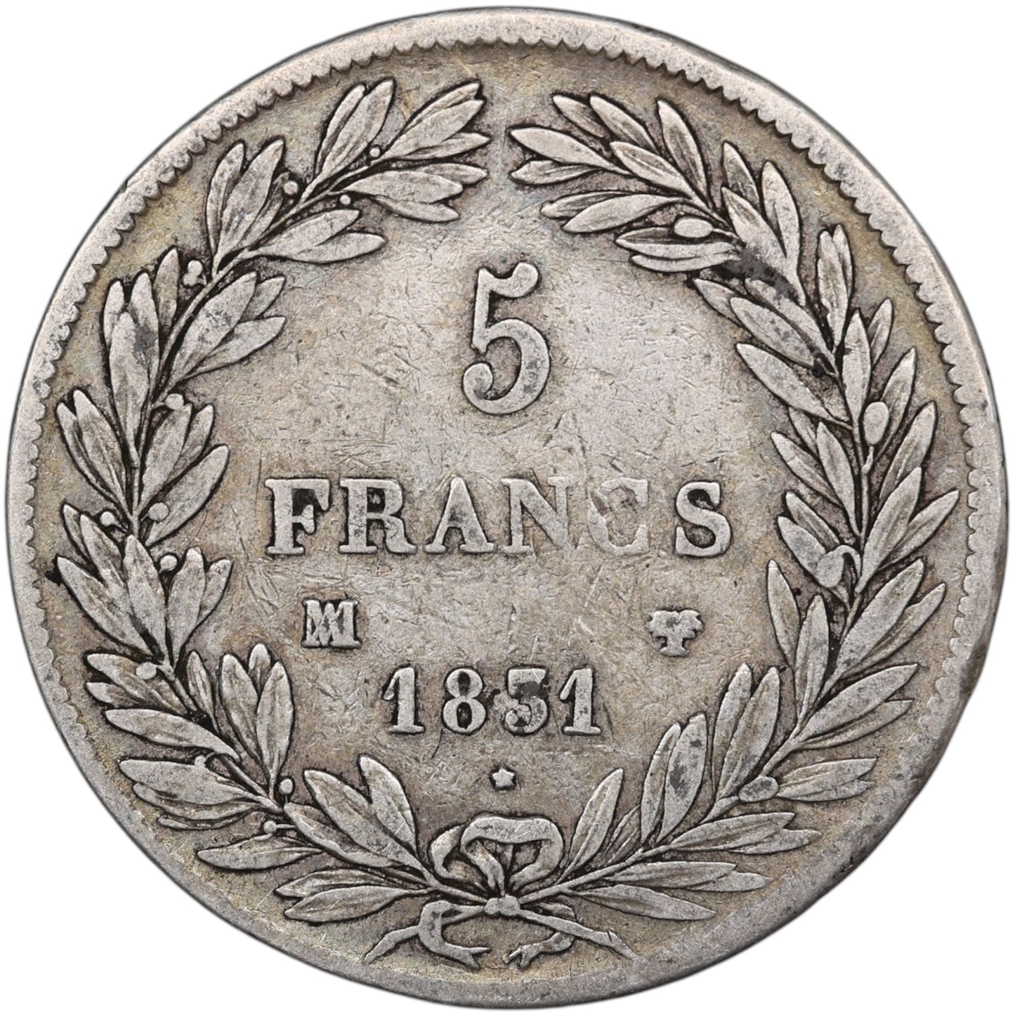 Louis-Philippe (1830-1848) 5 Francs Argent 1831 MA Marseille Tiolier Tranche en creux 24.73 gr