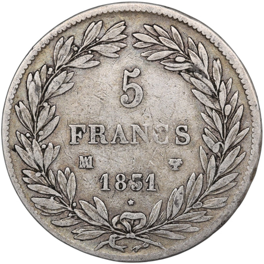Louis-Philippe (1830-1848) 5 Francs Argent 1831 MA Marseille Tiolier Tranche en creux 24.73 gr