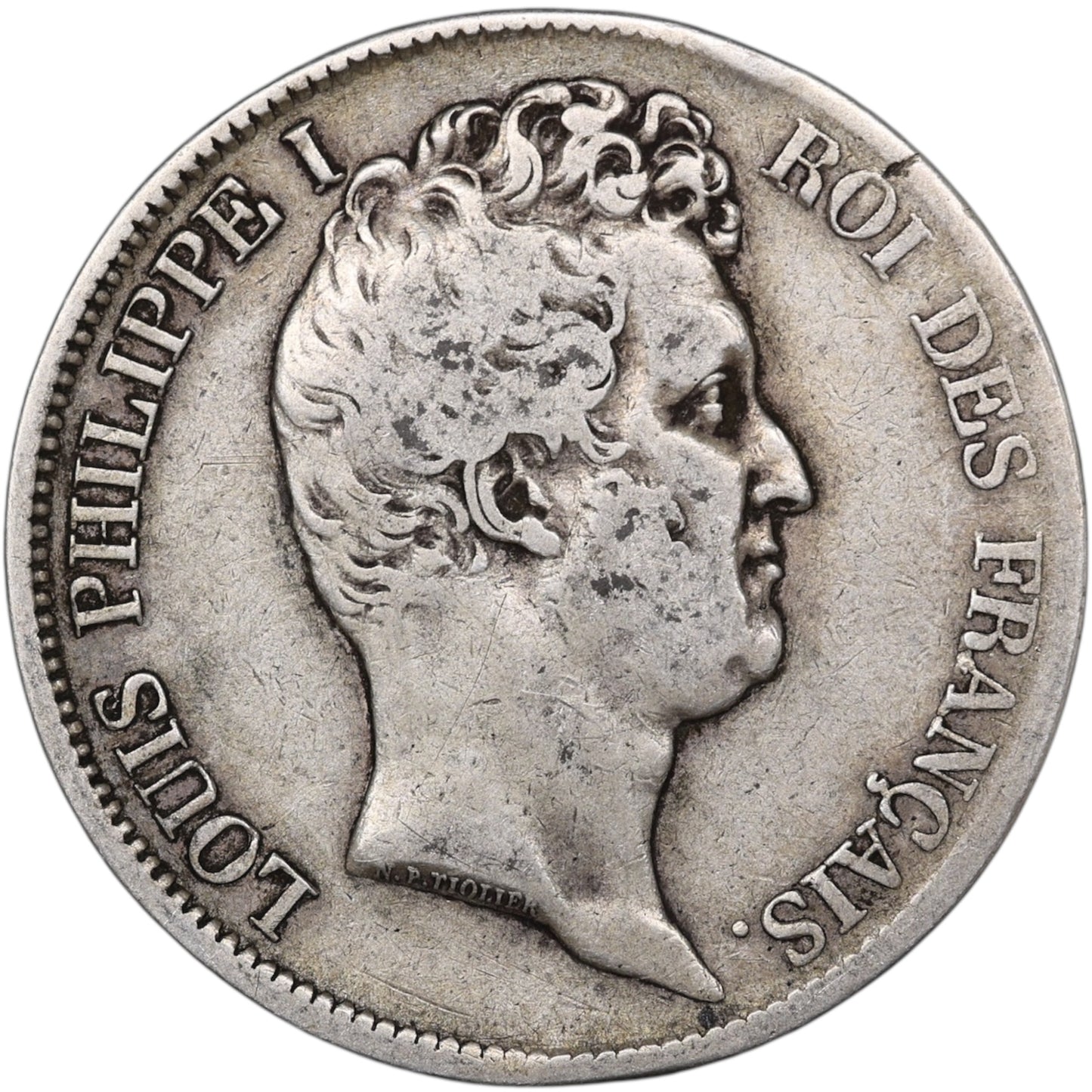 Louis-Philippe (1830-1848) 5 Francs Argent 1831 MA Marseille Tiolier Tranche en creux 24.73 gr