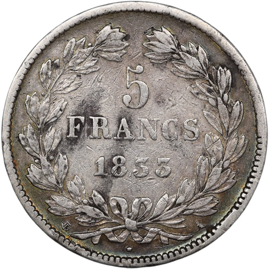 Louis-Philippe Ier (1830-1848) 5 Francs Argent 1833 A Paris Domard 2ème type 24.77 gr
