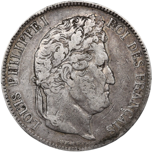 Louis-Philippe Ier (1830-1848) 5 Francs Argent 1833 A Paris Domard 2ème type 24.77 gr