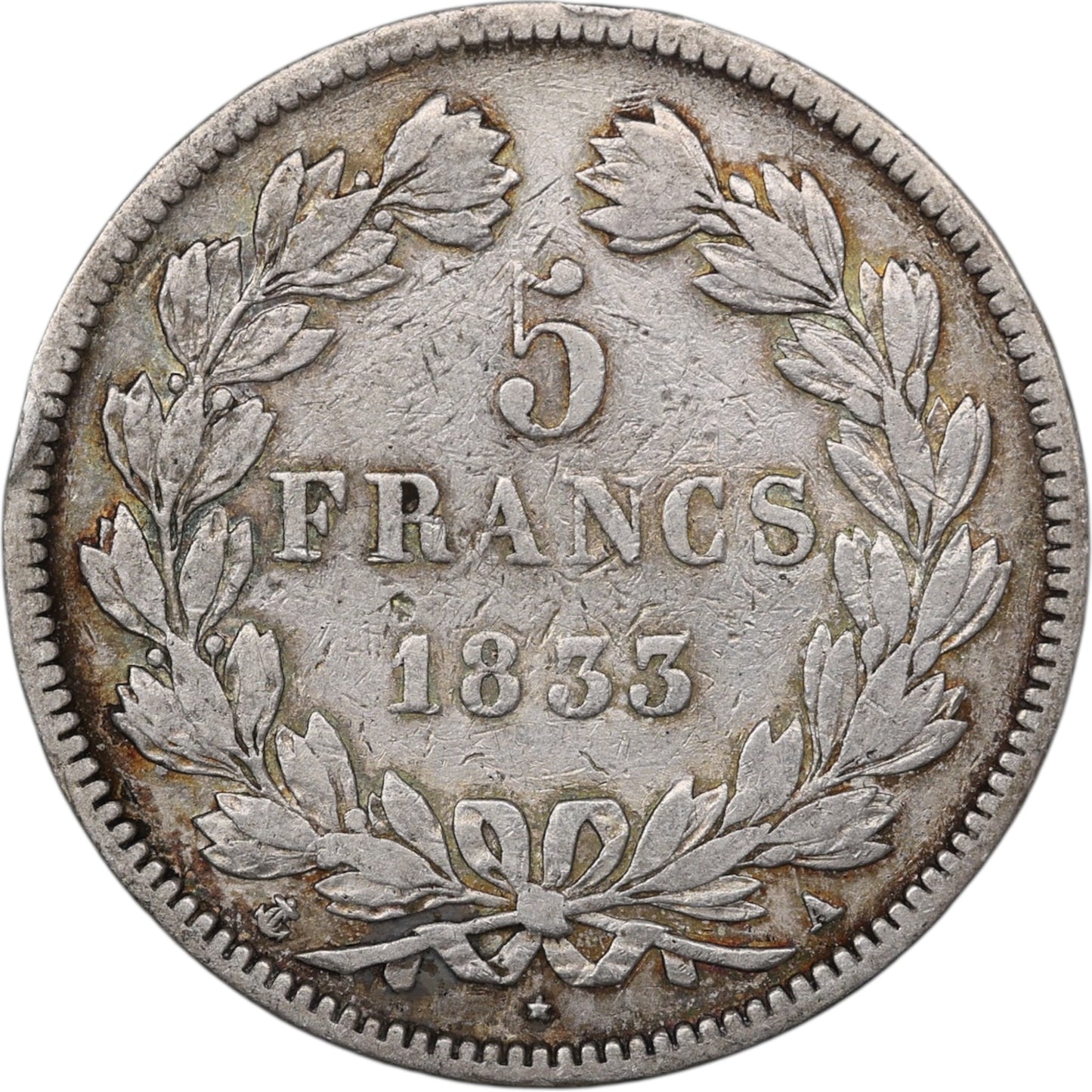 Louis-Philippe (1830-1848) 5 Francs Argent 1833 A Paris Domard 2ème type 24.61 gr