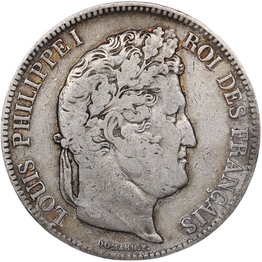 Louis-Philippe Ier (1830-1848) 5 Francs Argent 1833 A Paris Domard 2ème type 24.61 gr