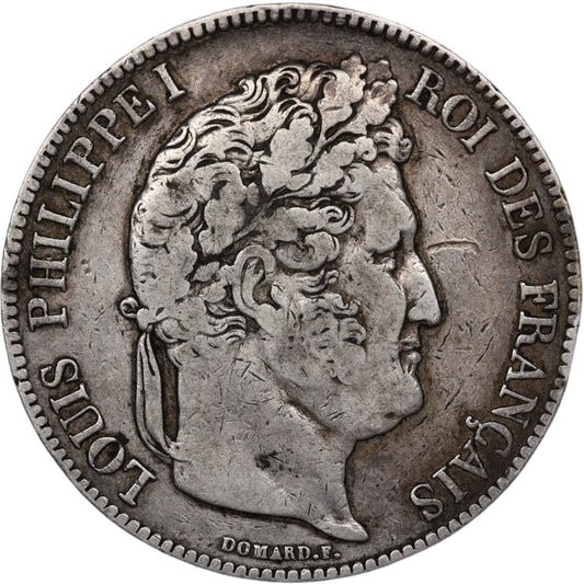 Louis-Philippe Ier (1830-1848) 5 Francs Argent 1834 A Paris Domard 2ème type 24.73 gr