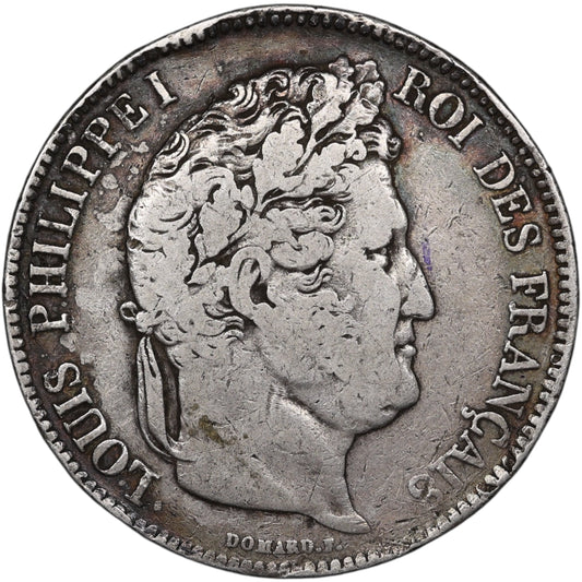 Louis-Philippe Ier (1830-1848) 5 Francs Argent 1834 D Lyon Domard 2ème type 24.72 gr
