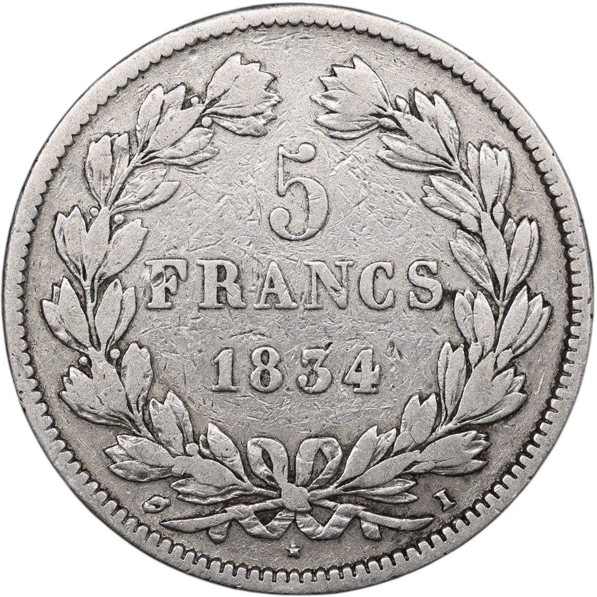 Louis-Philippe Ier (1830-1848) 5 Francs Argent 1834 I Limoges Domard 2ème type 24.50 gr