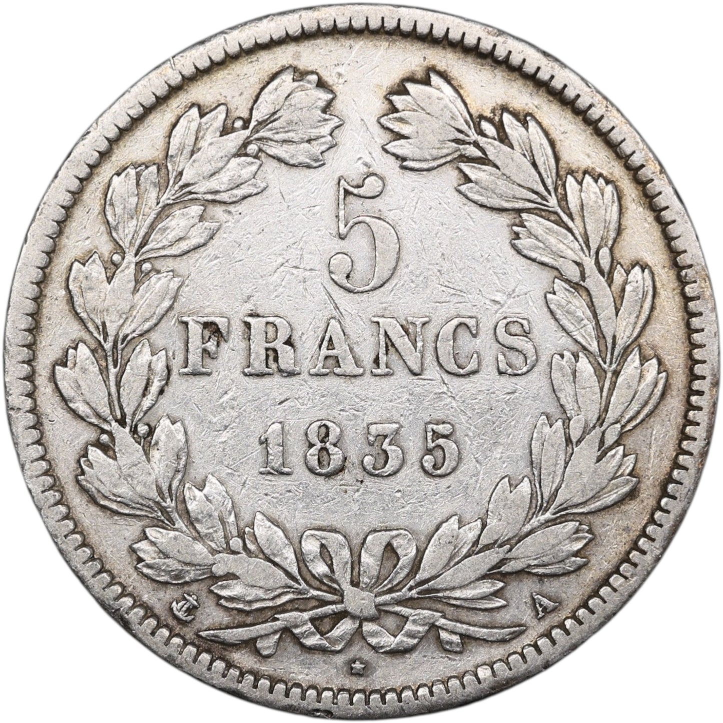 Louis-Philippe (1830-1848) 5 Francs Argent 1835 A Paris Domard 2ème type 24.87 gr