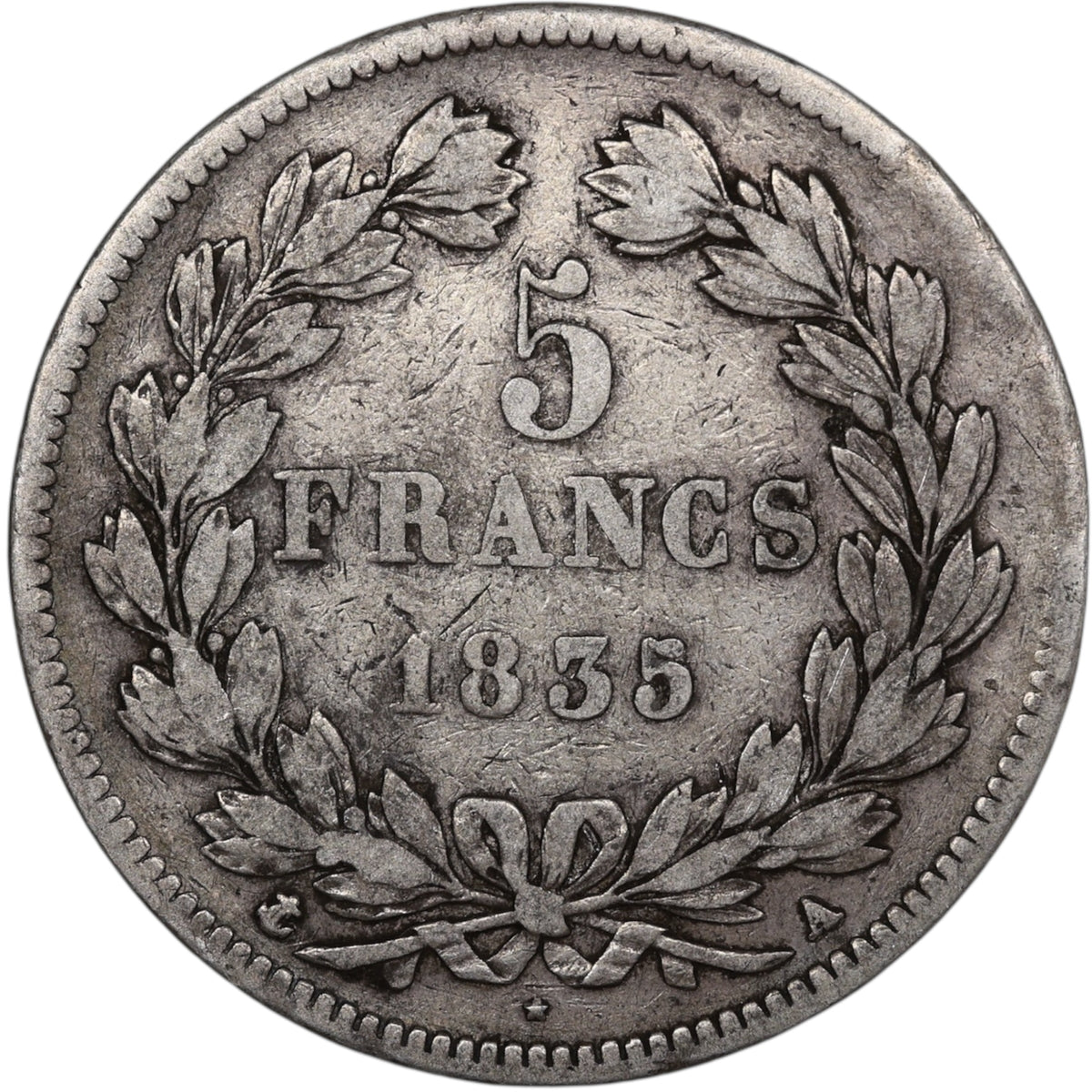 Louis-Philippe Ier (1830-1848) 5 Francs Argent 1835 A Paris Domard 2ème type 24.86 gr