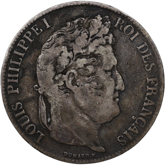 Louis-Philippe Ier (1830-1848) 5 Francs Argent 1836 B Rouen Domard 2ème type 24.42 gr