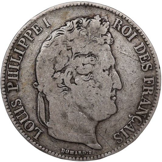 Louis-Philippe Ier (1830-1848) 5 Francs Argent 1836 B Rouen Domard 2ème type 24.46 gr