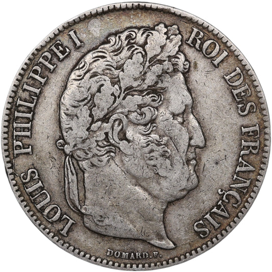 Louis-Philippe Ier (1830-1848) 5 Francs Argent 1837 B Rouen Domard 2ème type 24.76 gr