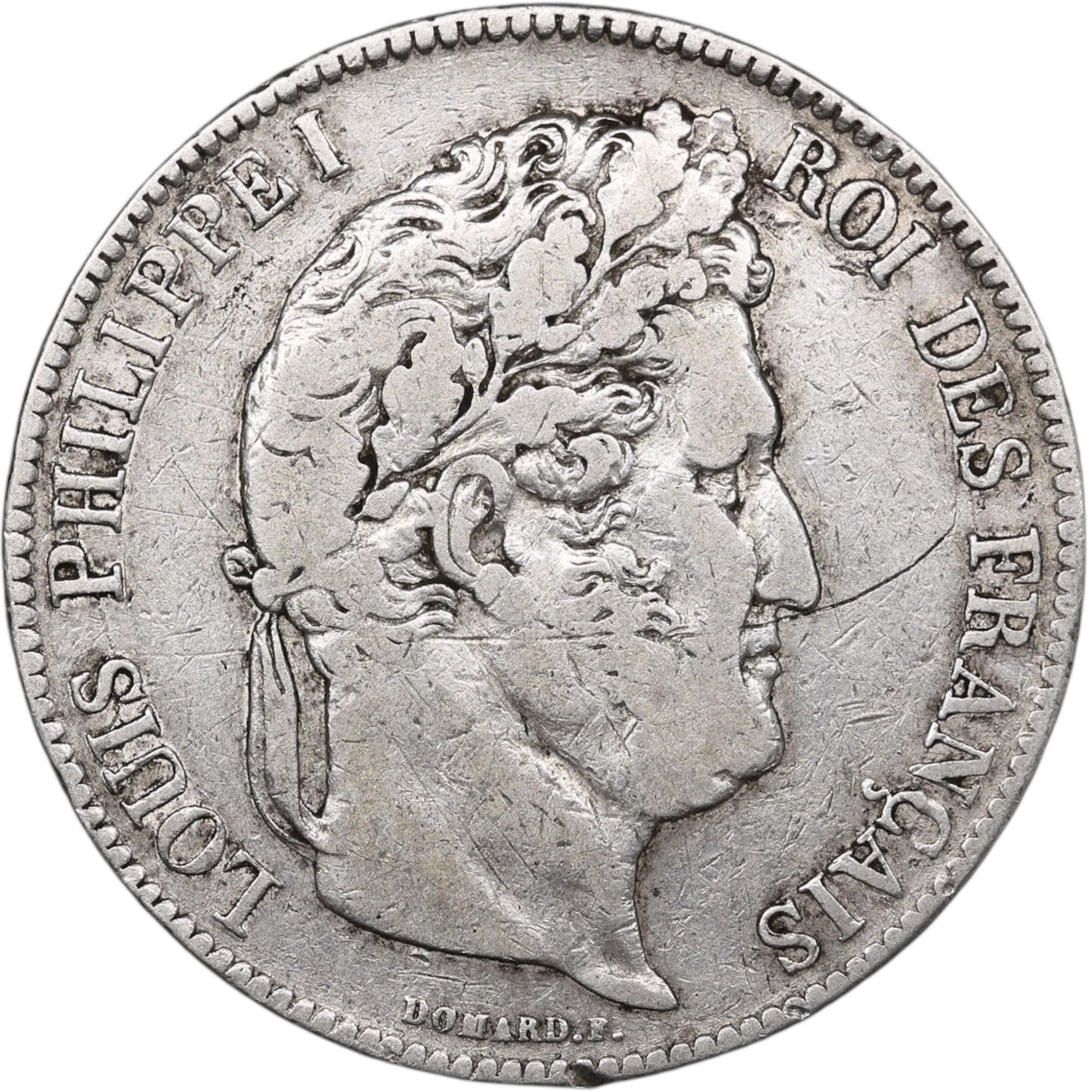 Louis-Philippe (1830-1848) 5 Francs Argent 1837 B Rouen Domard 2ème type 24.67 gr
