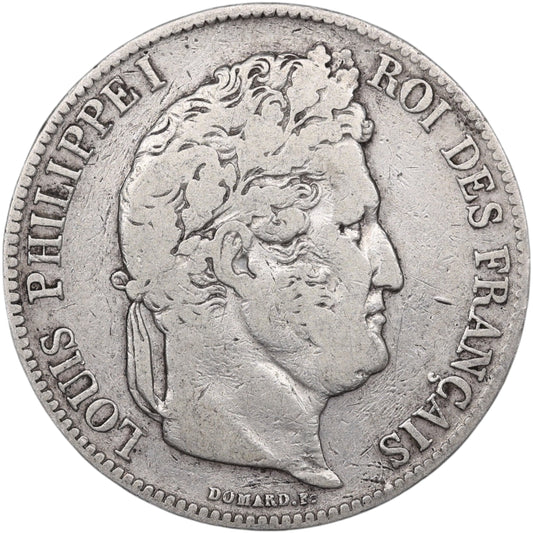 Louis-Philippe Ier (1830-1848) 5 Francs Argent 1837 W Lille Domard 2ème type 24.63 gr