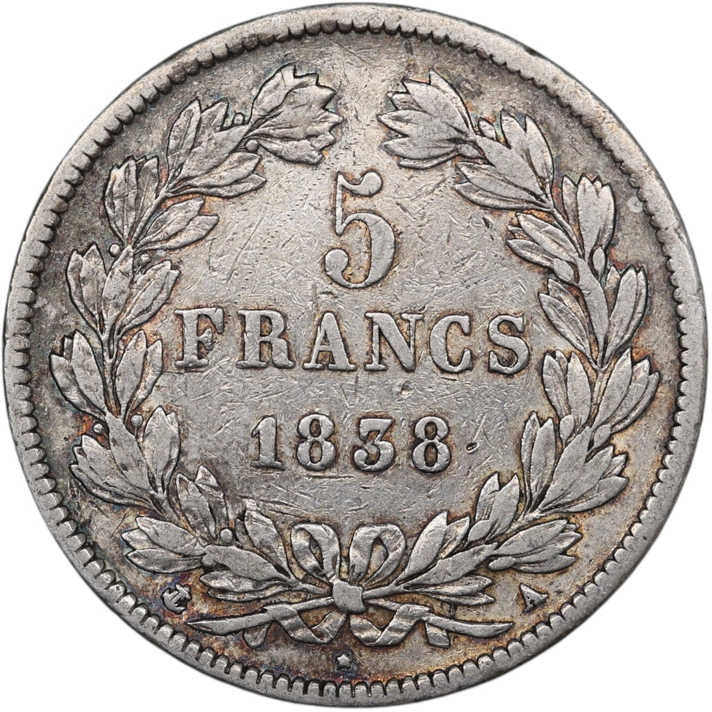 Louis-Philippe (1830-1848) 5 Francs Argent 1838 A Paris Domard 2ème type 24.76 gr