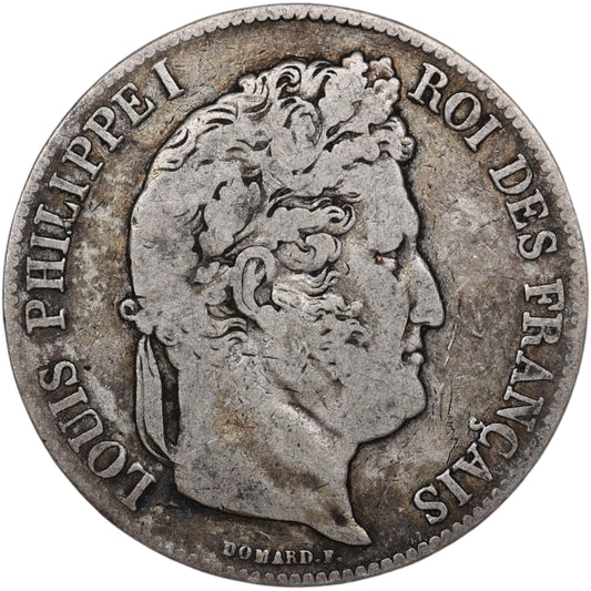 Louis-Philippe Ier (1830-1848) 5 Francs Argent 1838 BB Strasbourg Domard 2ème type 24.39 gr