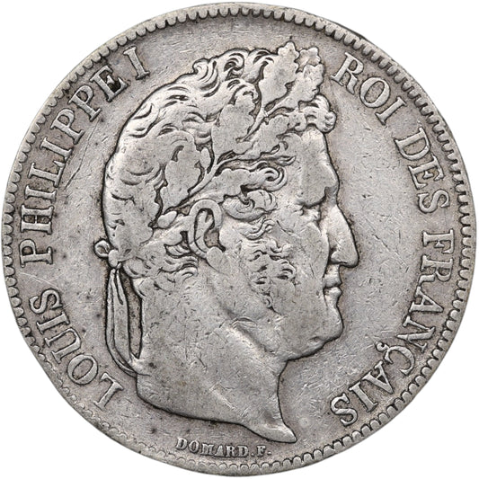 Louis-Philippe Ier (1830-1848) 5 Francs Argent 1840 BB Strasbourg Domard 2ème type 24.74 gr