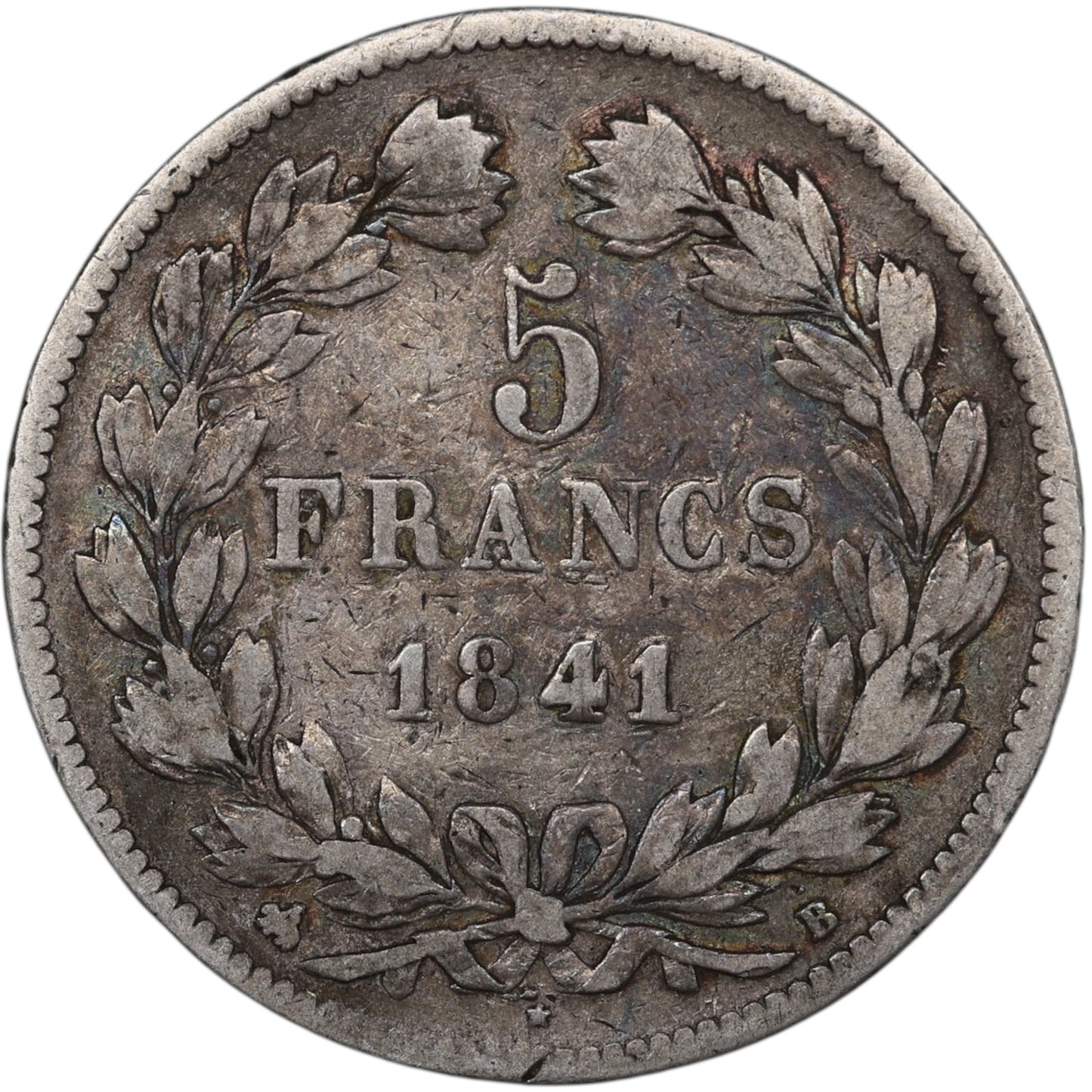 Louis-Philippe (1830-1848) 5 Francs Argent 1841 B Rouen Domard 2ème type 24.52 gr