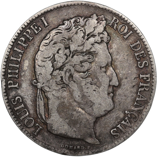 Louis-Philippe Ier (1830-1848) 5 Francs Argent 1841 B Rouen Domard 2ème type 24.52 gr