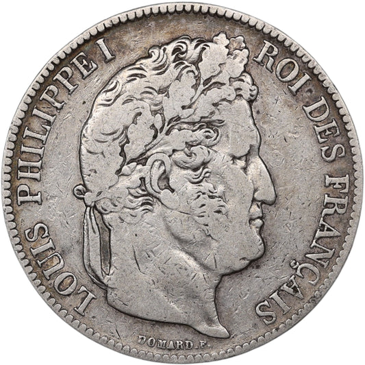 Louis-Philippe Ier (1830-1848) 5 Francs Argent 1841 B Rouen Domard 2ème type 24.78 gr