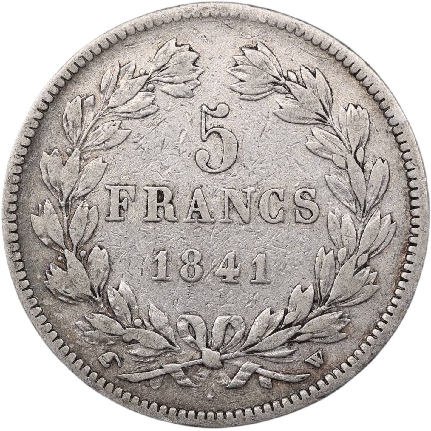 Louis-Philippe (1830-1848) 5 Francs Argent 1841 W Lille Domard 2ème type 24.77 gr