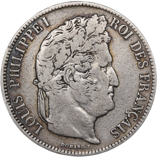 Louis-Philippe Ier (1830-1848) 5 Francs Argent 1841 W Lille Domard 2ème type 24.77 gr