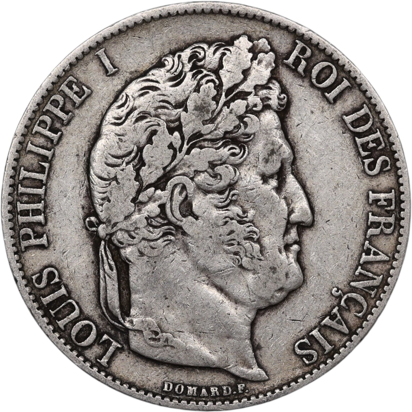 Louis-Philippe (1830-1848) 5 Francs Argent 1845 W Lille Domard 3ème type 24.79 gr